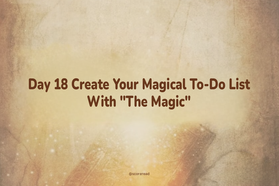 Day 18 Create Your Magical To-Do List With "The Magic"